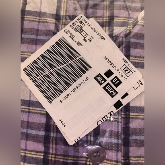 Mainstreet Blues 100% Cotton Big Shirt - Purple /white‎ - Size A6 - Never Opened - Picture 3 of 4